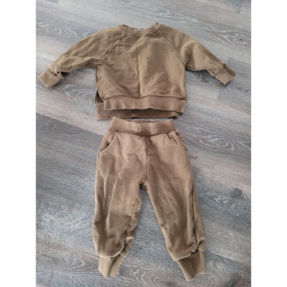 Ulla Toddler Brown Organic Cotton Sweatshirt and Joggers Set 18-24M #2